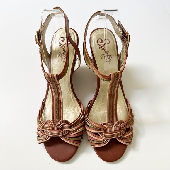 Seychelles Good Ole Days T-Strap Wedge Sandals in Whiskey Size 11 - Picture 4 of 13